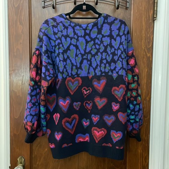 FARM Rio Multicolor Heart Pattern Cardigan - Picture 4 of 8